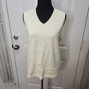 Liz Claiborne Pale Yellow Sleeveless Tank ‎ Size Large